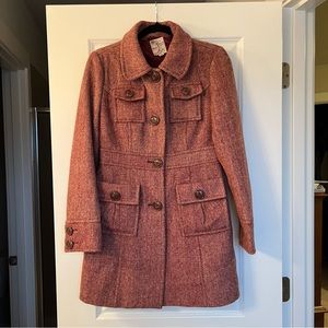 Tulle Pink Herringbone Peacoat